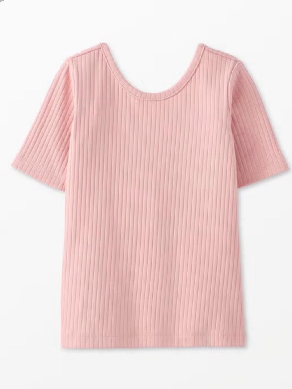Hanna Andersson Solid Ribbed Skater Tee Size 130 Blush Pink Short Sleeve